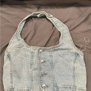 American Eagle Outfitters Blue Denim Tank Top